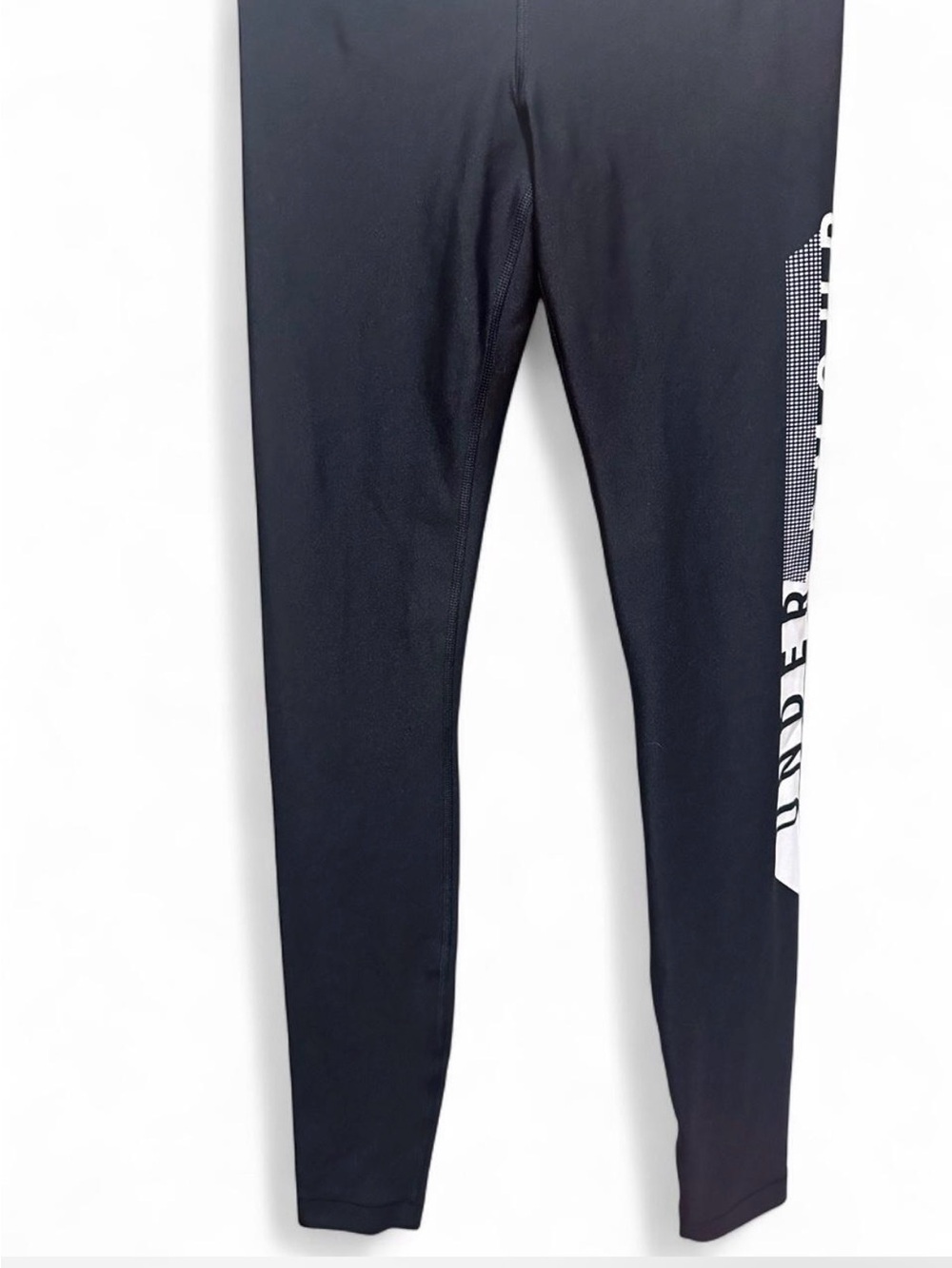 Under Armour Black compression Performance Leggings with White Side Logo